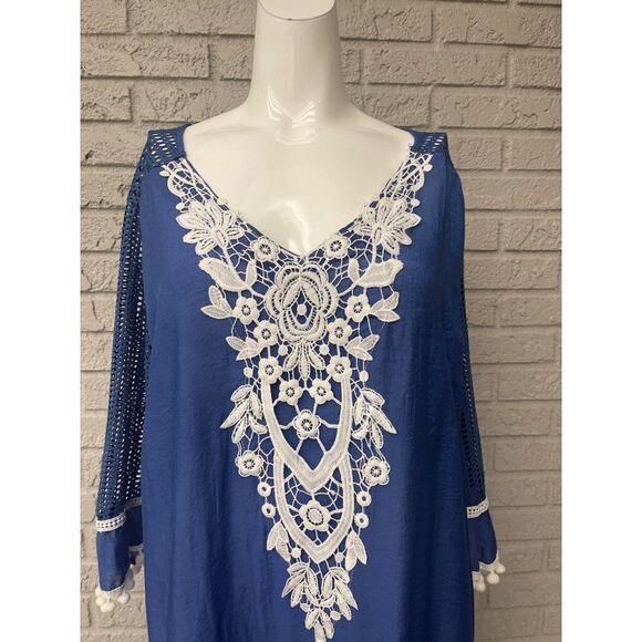 Embroidered PomPom House Dress Size 2XL - Picture 5 of 8